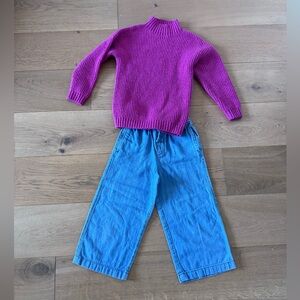 Old Navy Pink Knit Sweater + Blue wide leg pants bundle - 5 (XS)